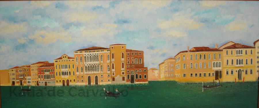 1) h/t cotton Le Grand Canal et gondoles  72x32 cm (2004)